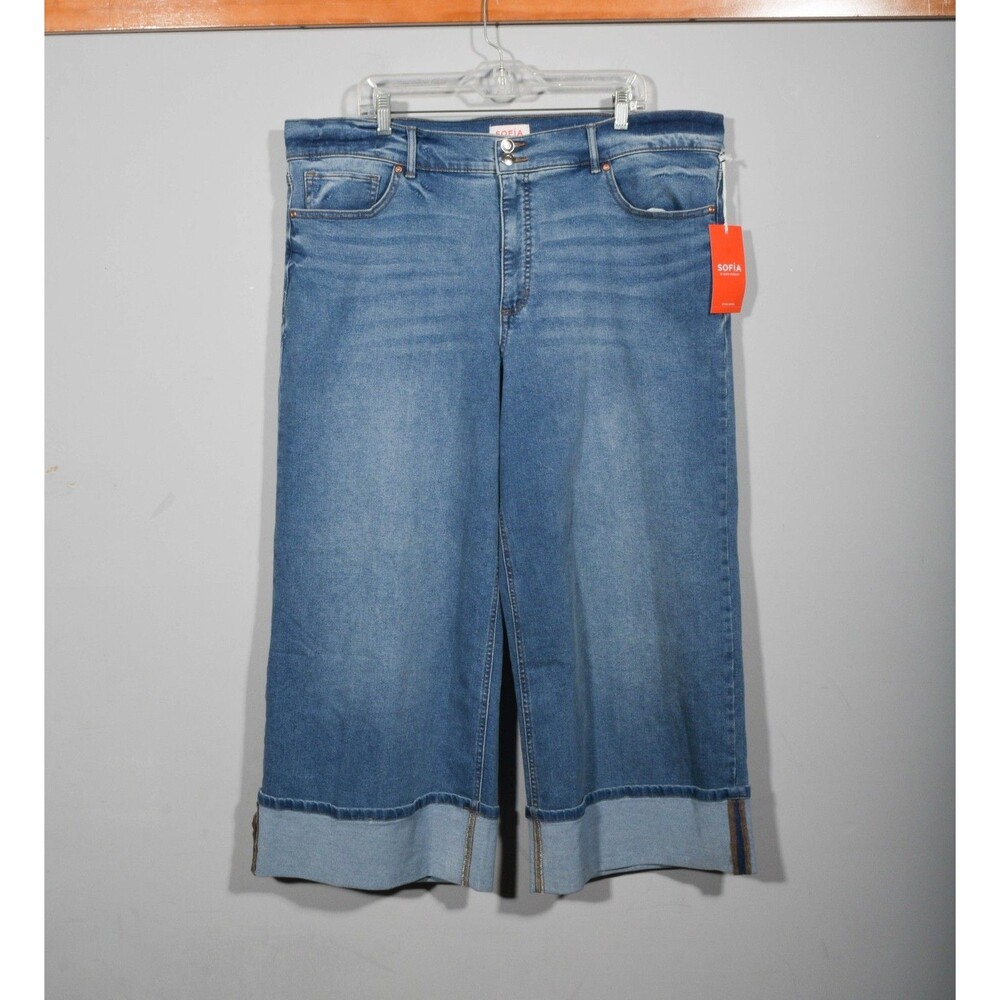 NWT Sofia Vergara Margot Luxe Vintage Wide Super High Rise Crop Jeans Sz 20W - Picture 2 of 5